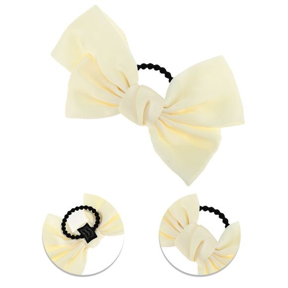 Bowknot Hair Rope Hair Ties Beige - Picture 3 of 3